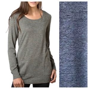 Toad&Co Intermezzo Pullover Tunic Top, Heather Blue, Size Medium